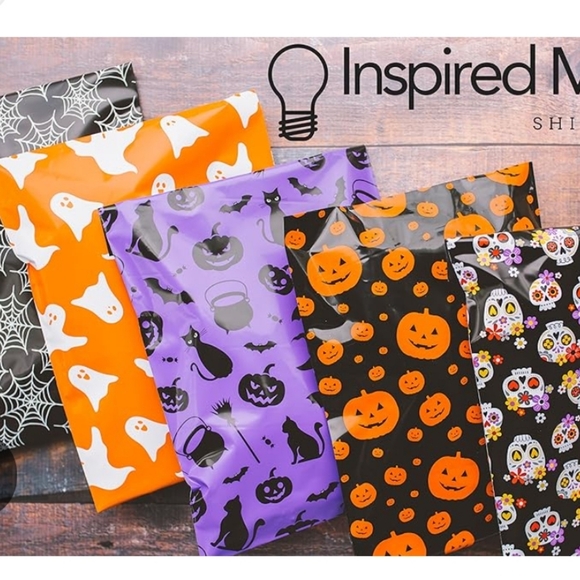 10 ct 10x13 Halloween purple 💜 poly mailers - Picture 2 of 7